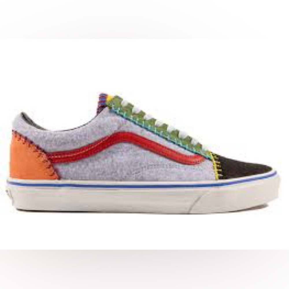 Vans Old Skool (Blanket Stitch) Multi/Blanc De Blanc Men's 10.5, Women's 12M
